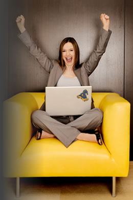 happy person that easily created an online event registration with wizevents