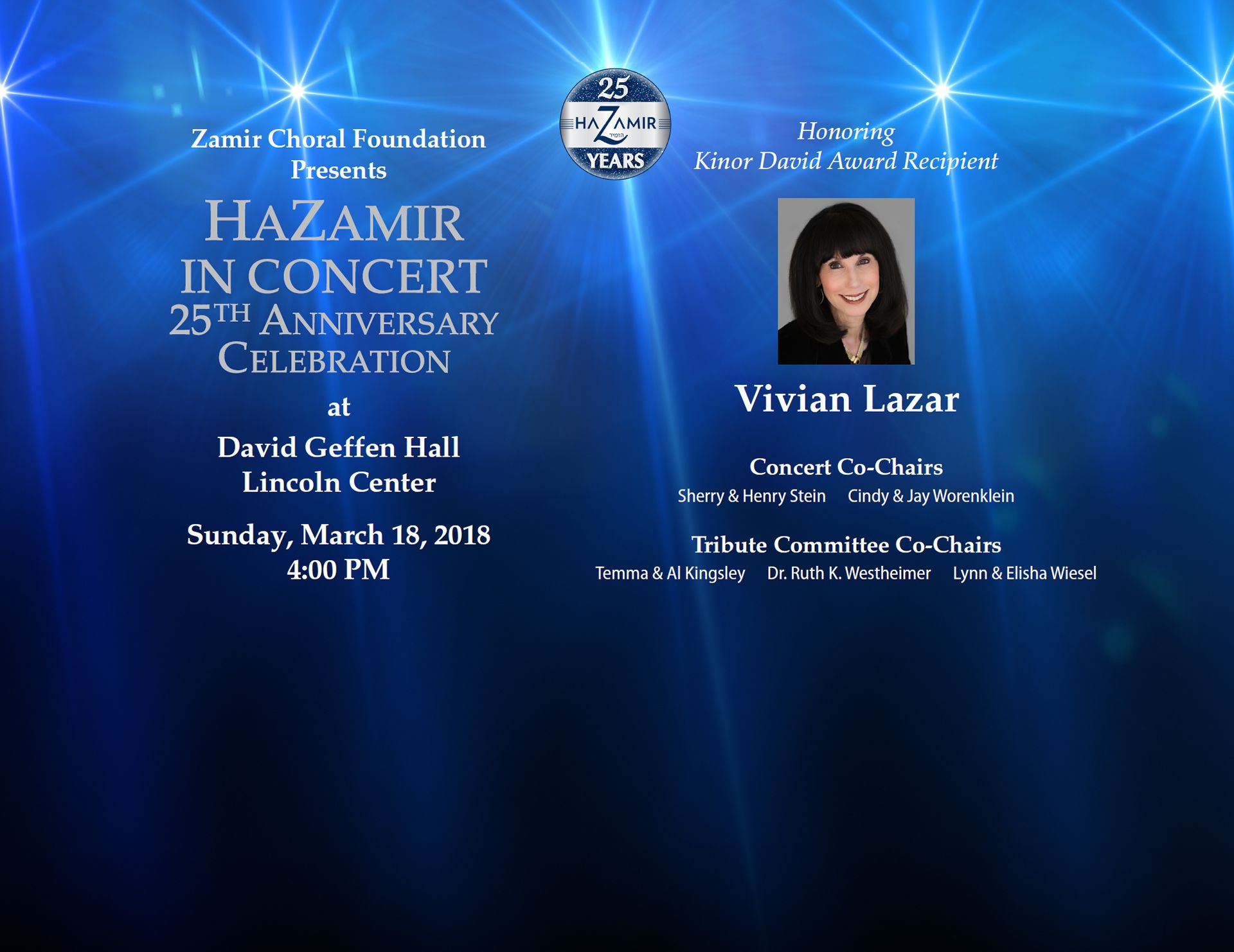 Honoree HaZamir Gala Concert 25